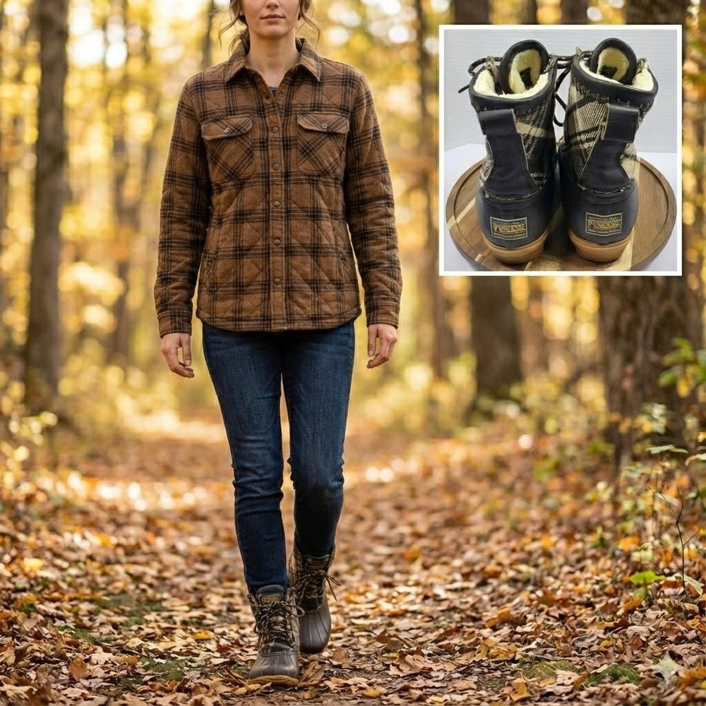 Pendleton Womens Wool Duck Boots Size 8 Plaid Waterproof Winter Rain Boots Brown